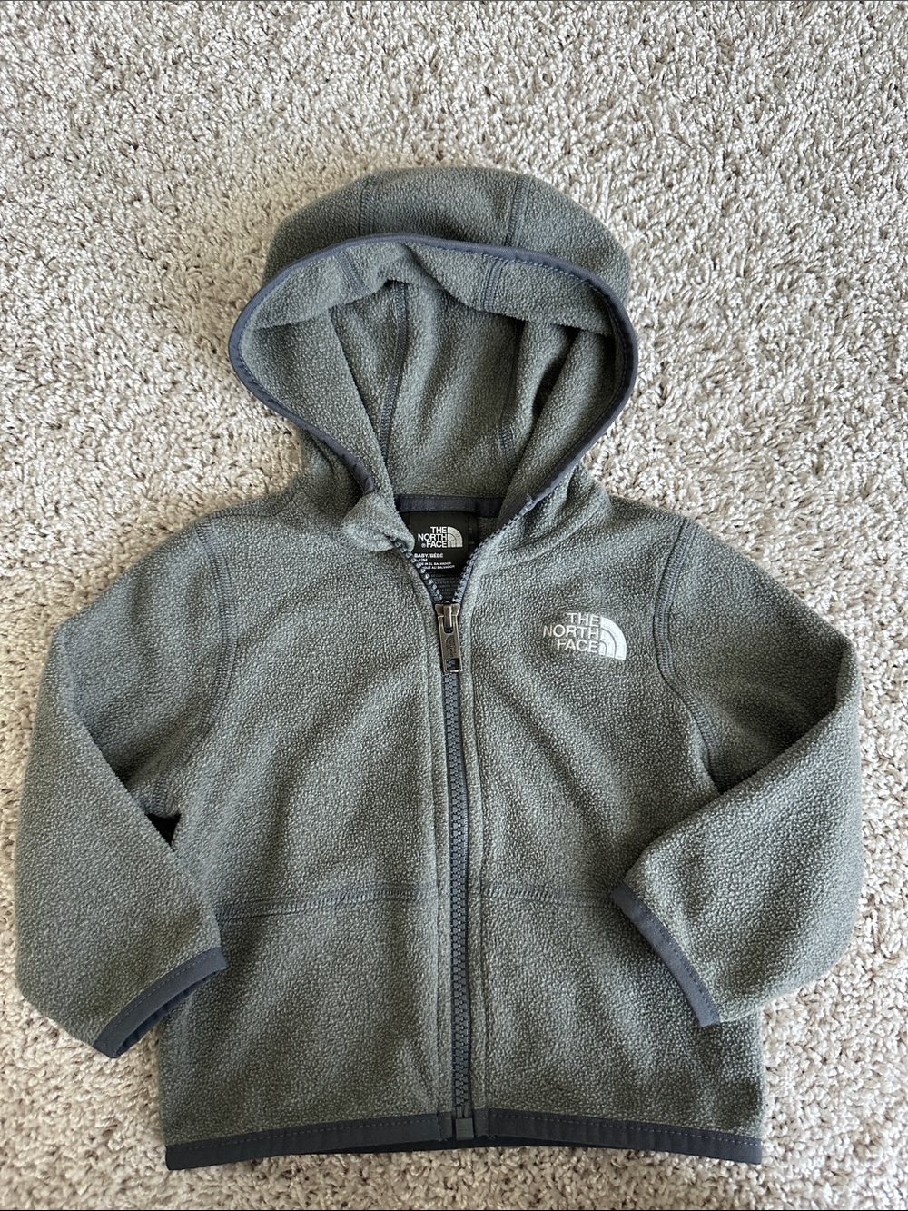 The North Face Baby Grey Hooded Fleece Jacket